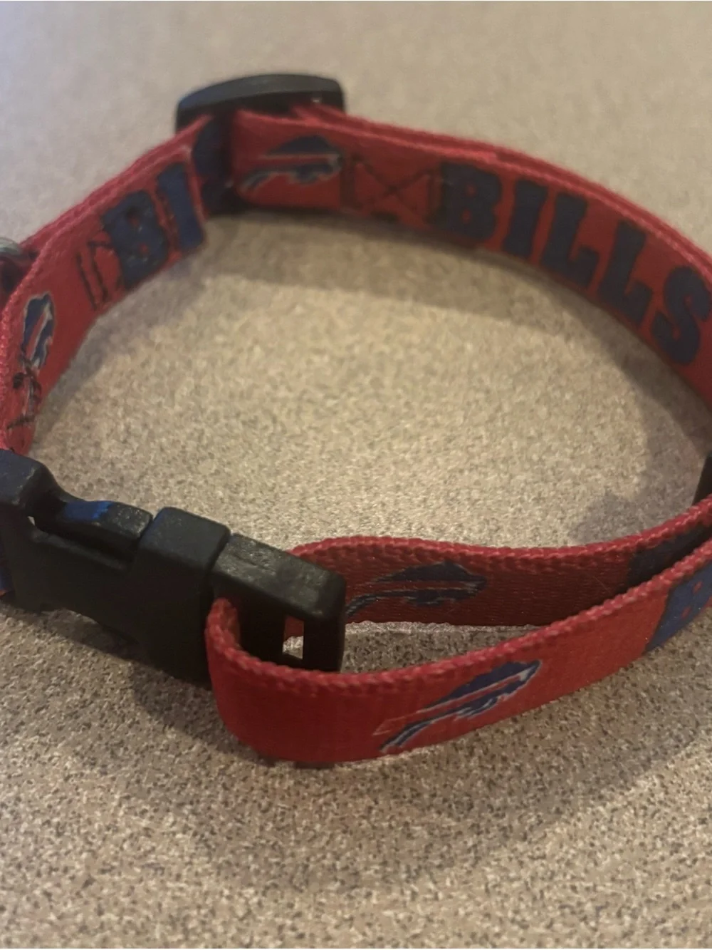 NFL Red Dog Collar with Navy Buffalo Logo